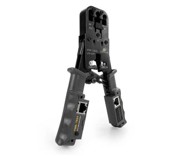 Spacetronik Zaciskarka RJ45/RJ12/RJ11 z testerem LAN - 1259556 - zdjęcie